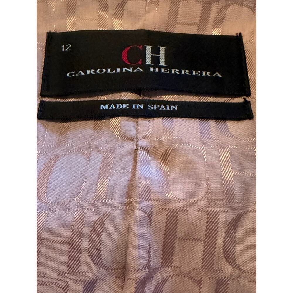 Carolina Herrera Cotton Blend Brown Blazer Size 12 - Picture 2 of 11
